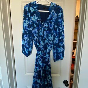 Blue Floral J. Crew Midi Dress